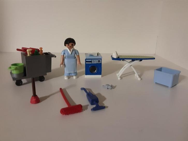 PLaymobil poetsvrouw - compleet, Kinderen en Baby's, Speelgoed | Playmobil, Zo goed als nieuw, Complete set, Ophalen of Verzenden