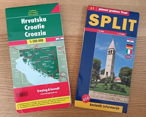 Cartes routières de Croatie & Split, Livres, Atlas & Cartes géographiques, Utilisé, Europe autre, Enlèvement ou Envoi