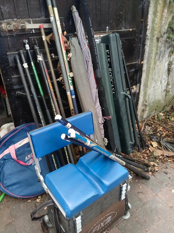 Vismateriaal, visstokken, leefnetten, Watersport en Boten, Hengelsport | Algemeen, Gebruikt, Vaste hengel, Ophalen