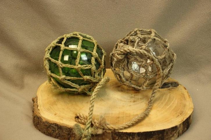 Vintage glazen bollen visdobbers, Antiek en Kunst, Antiek | Glaswerk en Kristal, Ophalen of Verzenden