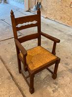 2 koningstoelen + 6 eiken stoelen met rieten zitvlak, Antiek en Kunst, Ophalen