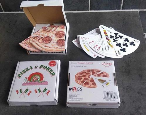 kaartspel pizza en poker kaarten in de vorm van een pizzapun, Hobby en Vrije tijd, Gezelschapsspellen | Kaartspellen, Nieuw, Ophalen of Verzenden