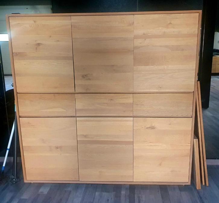 Wandkast vol eiken natuur, Huis en Inrichting, Kasten | Wandmeubels, Zo goed als nieuw, 150 tot 200 cm, 150 tot 200 cm, 25 tot 50 cm