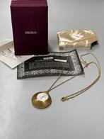 Montre Seiko 1960-1970 + chaîne poche feuille d'or antique, Bijoux, Sacs & Beauté, Enlèvement ou Envoi, Or, Autres types, Doré