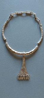 Vintage verzilverde Biche de Bere halsketting,1 hanger +armb, Verzenden, Zo goed als nieuw, Zilver, Overige materialen