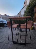 Hoge bartafel met krukken, Huis en Inrichting, Barren, Ophalen, Zo goed als nieuw, Inclusief barstoelen
