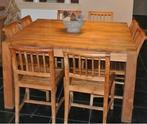 Table carrée + 8 chaises, Maison & Meubles, Teck, 100 à 150 cm, Cinq personnes ou plus, En teck
