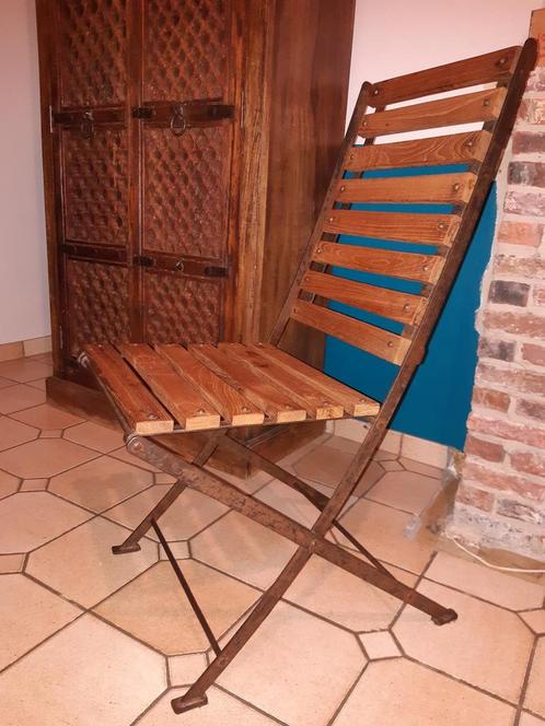 Teckhouten stoel, Antiek en Kunst, Antiek | Meubels | Stoelen en Sofa's, Ophalen