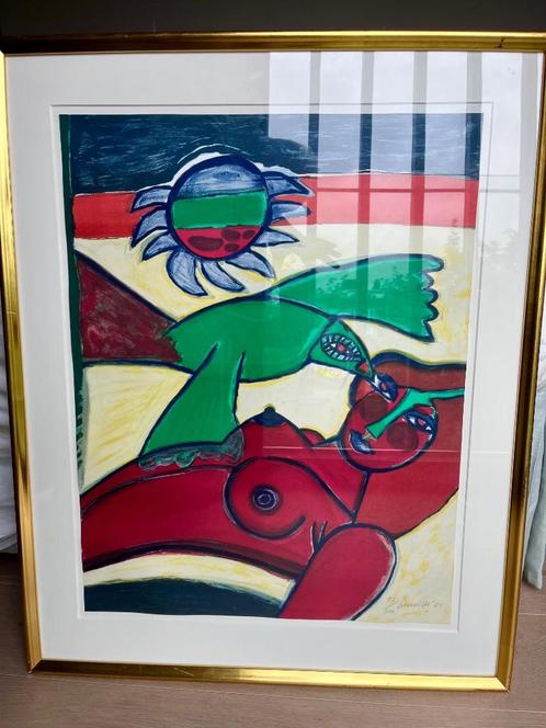 Corneille Nu Rouge à l'Oiseau vert, Antiek en Kunst, Kunst | Litho's en Zeefdrukken, Ophalen of Verzenden