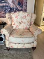 Fauteuil met Engelse print met rozen, Ophalen, Zo goed als nieuw