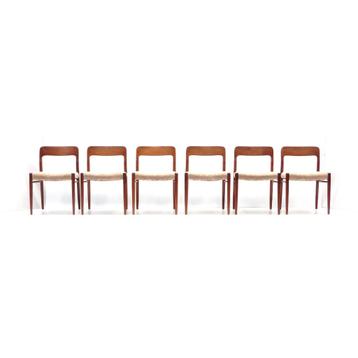 Ensemble de 6 chaises de salle à manger vintage - Niels Möll disponible aux enchères