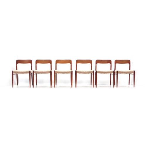 Ensemble de 6 chaises de salle à manger vintage - Niels Möll, Maison & Meubles, Sièges-poires, Envoi