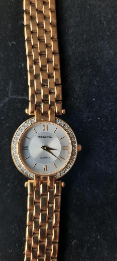 Rodania dameshorloge met 30 zirkonen, Handtassen en Accessoires, Horloges | Dames, Zo goed als nieuw, Polshorloge, Staal, Staal