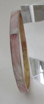 ARMBAND: AS-24- WIT / ROZE SCHELP 6mm – koper-, Verzenden, Nieuw, Roze, Overige materialen