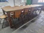Gratis bezorging* oude wijnproeveritafel 360 cm+14 stoelen, Huis en Inrichting, Ophalen of Verzenden, Gebruikt