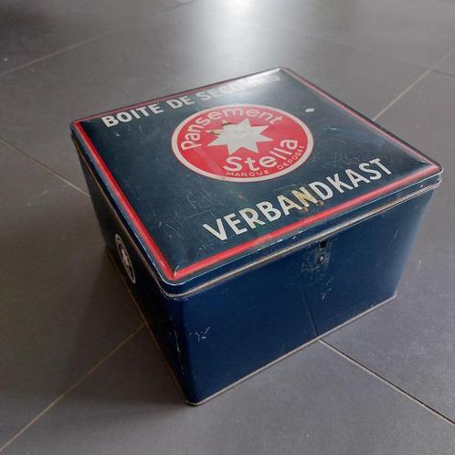 blik verbandkist pansement stella vintage retro verbandkast, Verzamelen, Blikken, Gebruikt, Overige, Overige merken, Ophalen of Verzenden