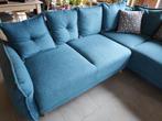Canapé d'angle droit bleu canard, Huis en Inrichting, Zetels | Zetels, Ophalen, Hout, Hoekbank, Zo goed als nieuw