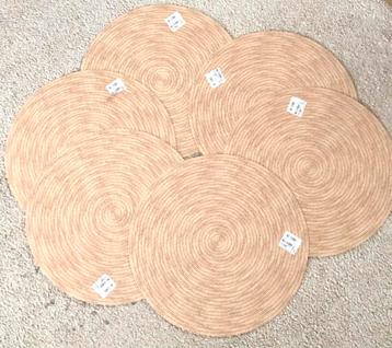 6 ronde beige vinyl placemats home design deco jutani
