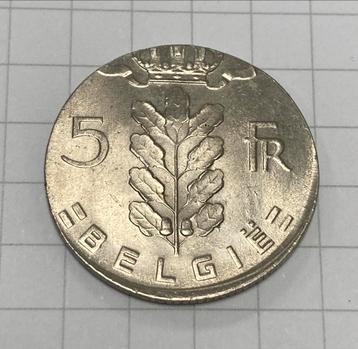 MISSLAG 5fr 1975 VL op muntplaat 1fr beschikbaar voor biedingen