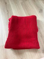 Plaid, couverture rouge en tricot 180x155cm, Ophalen of Verzenden, Zo goed als nieuw