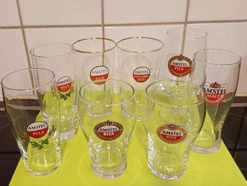 Amstel: 8 verschillende glazen, Collections, Marques de bière, Comme neuf, Verre ou Verres, Amstel, Enlèvement ou Envoi