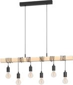 Lampe suspendue Eglo Townshend en chêne, Enlèvement ou Envoi, Comme neuf, Bois, 50 à 75 cm