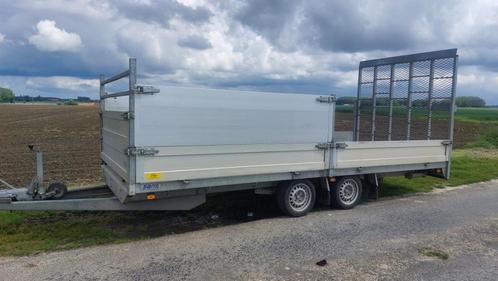 Platte oplegger Saris met oprijplaat, Auto diversen, Aanhangers en Bagagewagens, Gebruikt, Ophalen