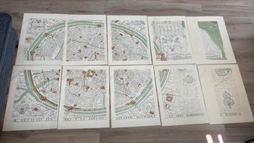 10 losse vellen van kaart van Brugge beschikbaar voor biedingen