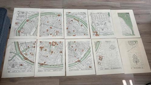 10 losse vellen van kaart van Brugge, Antiek en Kunst, Antiek | Boeken en Manuscripten, Ophalen