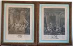 Paar 18e-eeuwse ingelijste gravures, Antiek en Kunst, Ophalen of Verzenden