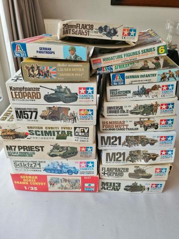 LOT oorlogsvoertuigen TAMIYA ITALERI HUMBROL HELLER enz.., Hobby & Loisirs créatifs, Modélisme | Autre, Enlèvement ou Envoi, Utilisé