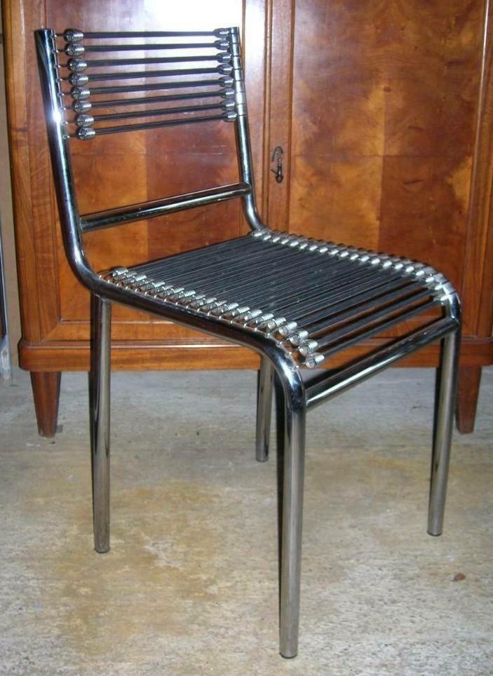 Rene Herbst "the cord chair", Huis en Inrichting, Stoelen, Zo goed als nieuw, Drie, Metaal, Overige materialen, Ophalen