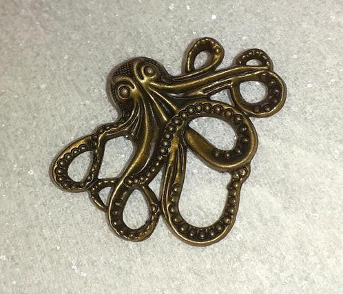 broche steampunk octopus, Handtassen en Accessoires, Broches, Nieuw, Overige materialen, Bruin, 4 tot 7 cm, Verzenden