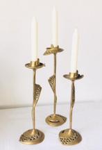 Koperen kandelaars, brutalist sculptuur, 115 euro/st, Ophalen of Verzenden, Koper