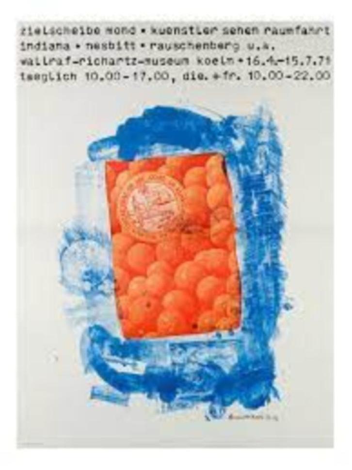 Zeer grote zeefdruk-offset affiche, 1971 Robert Rauschenberg, Antiek en Kunst, Kunst | Litho's en Zeefdrukken, Ophalen of Verzenden