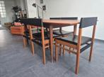 6 vintage eetkamerstoelen, Huis en Inrichting, Stoelen, Ophalen, Gebruikt, Zwart, Vijf, Zes of meer stoelen
