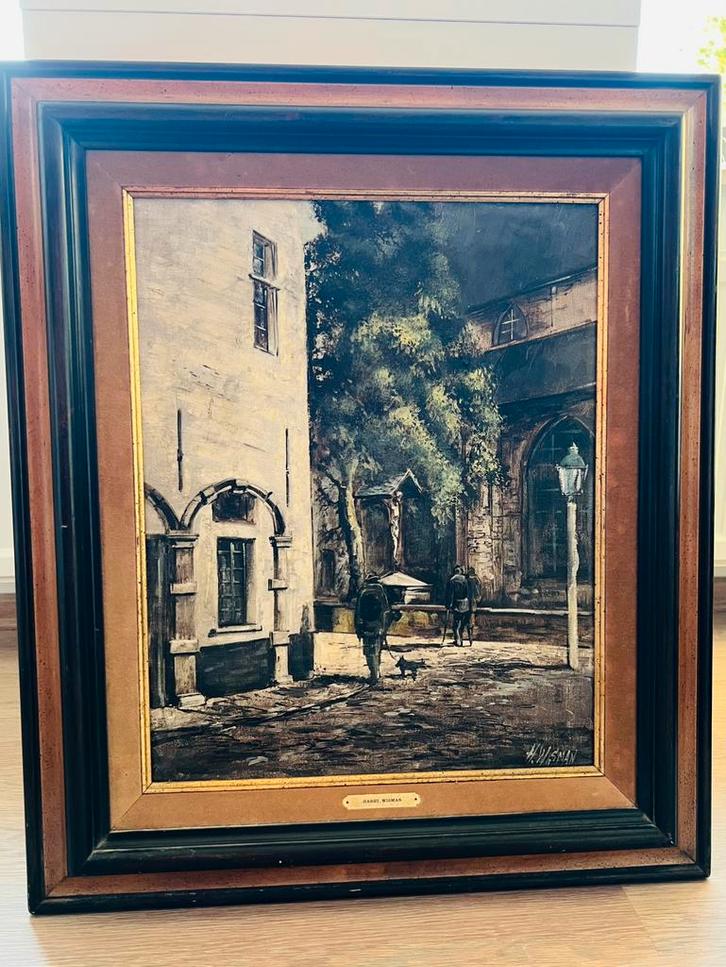 Schilderij Harry Wisman Olieverf op doek, Antiek en Kunst, Kunst | Schilderijen | Klassiek, Ophalen