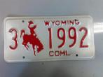 Wyoming USA nummerplaat - Cowboy, paard, Verzamelen, Overige Verzamelen, Usa nummerplaat automobilia, Ophalen of Verzenden, Zo goed als nieuw