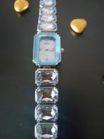 Dames uurwerk licht blauw Zirkonia, Handtassen en Accessoires, Ophalen, Zo goed als nieuw, Zilver