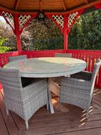 tafel, Tuin en Terras, Tuintafels, Ophalen, Gebruikt, Rond, Teakhout