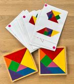 Tangram hout puzzels met steekkaarten, Ophalen of Verzenden, Gebruikt