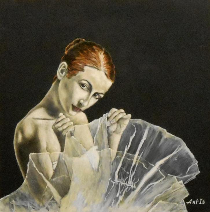"Ballerina" Schilderij, Antiek en Kunst, Kunst | Schilderijen | Modern, Verzenden