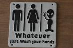 WANDBORD SPREUK ~ Whatever Just Wash your Hands ~, Huis en Inrichting, Ophalen of Verzenden, Nieuw