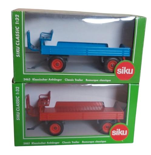 Siku 3463 klassieke landbouwwagens licht blauw en rood, Hobby en Vrije tijd, Modelauto's | 1:32, Nieuw, Tractor of Landbouw, SIKU