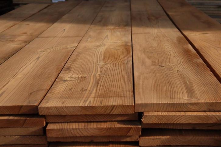 Thermowood planken geschikt voor buiten & binnen, Bricolage & Construction, Bois & Planches, Neuf, Planche, Épicéa, 300 cm ou plus