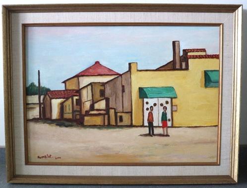 Theo HUMBLET, op het strand in Portugal, Antiek en Kunst, Kunst | Schilderijen | Klassiek, Ophalen of Verzenden