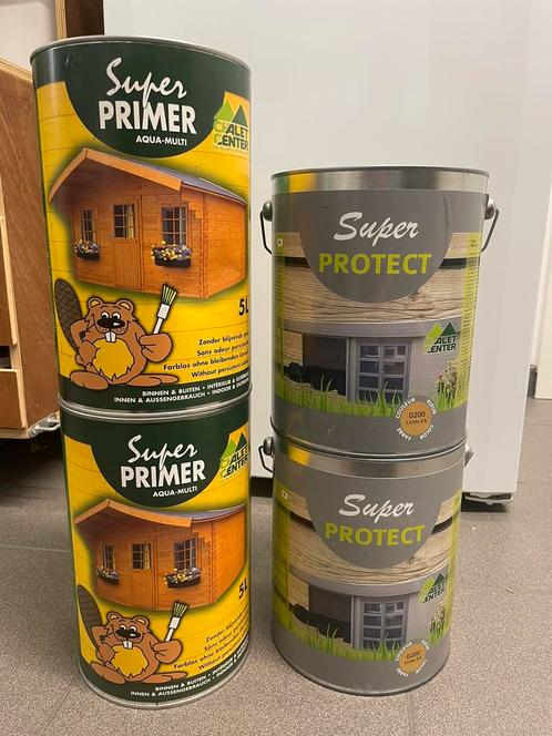 Super Primer en Super Protect - Chalet Center, Bricolage & Construction, Peinture, Vernis & Laque, Neuf, Lasure, 5 à 10 litres