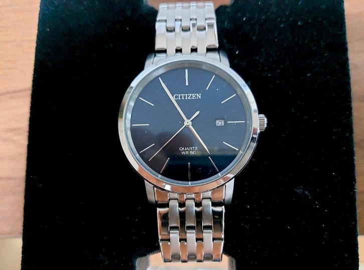 montre homme citizen, Handtassen en Accessoires, Horloges | Heren, Zo goed als nieuw, Polshorloge, Citizen, Staal, Staal, Ophalen of Verzenden
