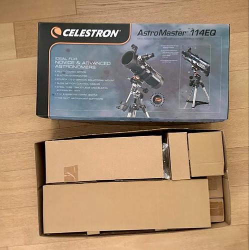 Celestron Astromaster 114EQ, Audio, Tv en Foto, Optische apparatuur | Telescopen, Zo goed als nieuw, Ophalen