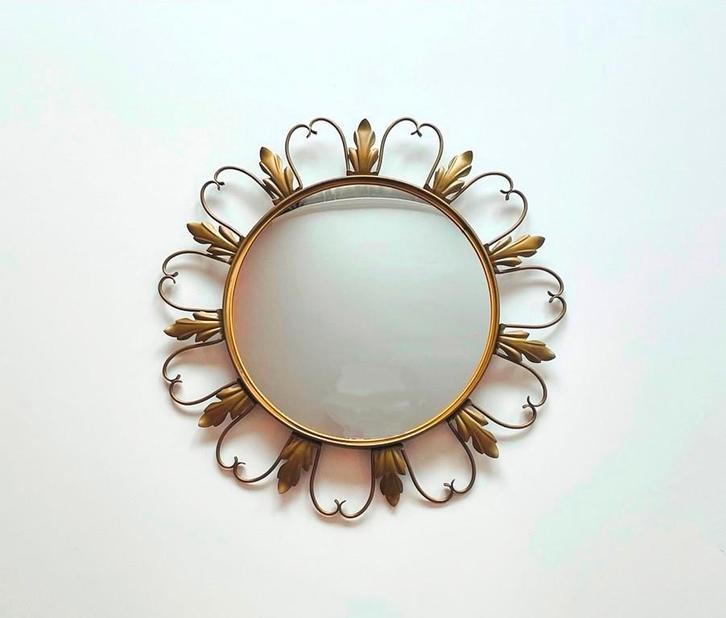 Deknudt Vintage Zonnespiegel * Hollywood Regency * 60s, Huis en Inrichting, Woonaccessoires | Spiegels, Zo goed als nieuw, Minder dan 50 cm